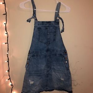 denim overall dress